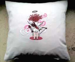 Cushion Cover Pillowcase Amor 2 Love Embroidered 30 X cm - thumbnail 1