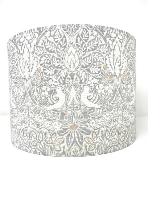 William Morris Lamp Shade Dove & Rose Pale Grey Drum Lampshade - image 1