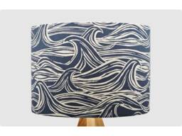 Blue Waves Coastal Lampshade, Table Floor Lamp/Ceiling Pendant Small Medium Large 15cm 20cm 25cm 30cm 35cm 40cm UK Fabric Drum Light Shade