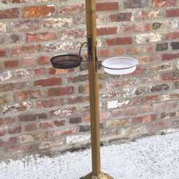 Wooden Wild Bird Station With Metal Hooks & Water Feeder Mesh Dishes - thumbnail 3