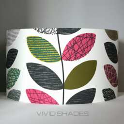 Leaf On Stem Lampshade Handmade By Vivid Shades, Funky Modern Retro, Genuine Scandinavian Fabric, For Ceiling Or Lamp Base - thumbnail 3