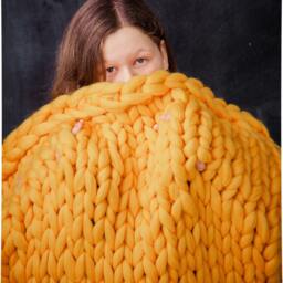 Chunky Knit Merino Wool Blanket, Bulky Throw, Gift For Her - thumbnail 3