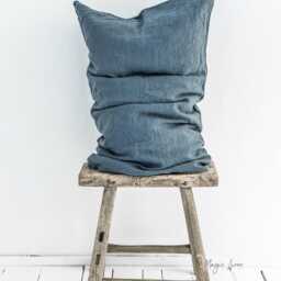 Gray Blue Linen Pillowcase - Soft Stonewashed Flax Sham Custom Breathable Pillow Cover Cool Neutral Bedding Accent in European - thumbnail 2