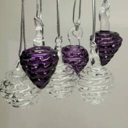 Glass Christmas Ornaments Pinecones & Snowballs, Set Of 6 - thumbnail 3