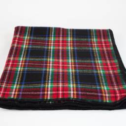 Dark Blue Tartan Plaid Throw Blanket, Tv Porch Cozy Couch Sofa Warm Scarf Shawl Blanket - thumbnail 3