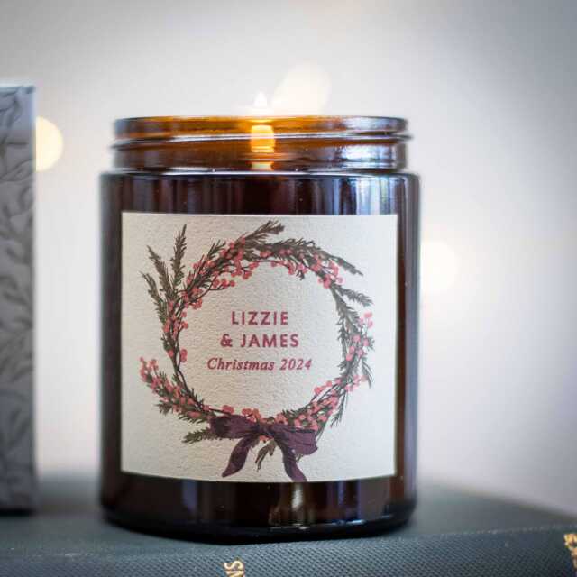Personalised Christmas Scented Candle - Gift For Her, Couple, Wife, Grandparents, Teacher - image 1