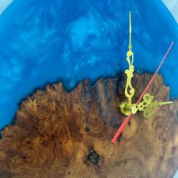 Epoxy Wall Clock, Resin Wooden Clock - thumbnail 4