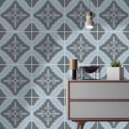 Asilah Tile Stickers, Moroccan Tile, Suitable For Wall & Floor, Waterproof, All Sizes, Modern Decor, Art Print, Pack 24, Skumvbg - thumbnail 1