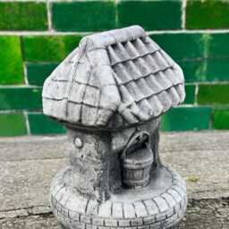 Concrete Wishing Well Statue Stone Garden Figurine Cement Outdoor Ornament Rustic Yard Decoration Fairy Accessory House Decor - thumbnail 4