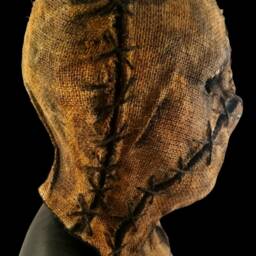Handmade Halloween Burlap Scarecrow Mask - thumbnail 2