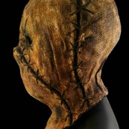 Handmade Halloween Burlap Scarecrow Mask - thumbnail 3