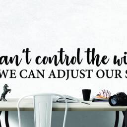 Adjust Our Sails Wall Decal - Resilience Wisdom Quote Nautical Decor - thumbnail 2