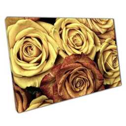 Elegant Yellow & Brown Rose Canvas Print Ready-To-Hang Wall Art For Home Or Office Decor - thumbnail 1