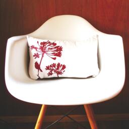 Cardinal & Agapanthus Pillow Burgundy Red Print, 12x18 Rectangle - thumbnail 4