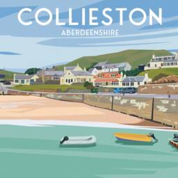 Collieston Bay Print - Aberdeenshire Travel Poster Ellon Scotland Wall Art Gift - thumbnail 2
