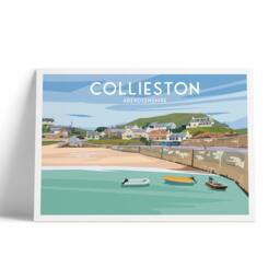 Collieston Bay Print - Aberdeenshire Travel Poster Ellon Scotland Wall Art Gift - thumbnail 1