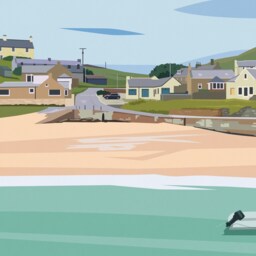 Collieston Bay Print - Aberdeenshire Travel Poster Ellon Scotland Wall Art Gift - thumbnail 3