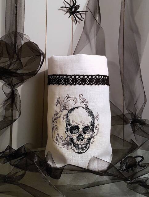 Halloween Light Bag Flashlight Skull Embroidered Lace - image 1