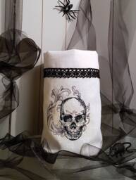 Halloween Light Bag Flashlight Skull Embroidered Lace - thumbnail 1