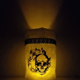 Halloween Light Bag Flashlight Skull Embroidered Lace - thumbnail 3