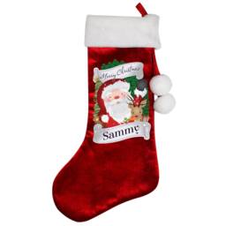 Personalised Christmas Santa Red Stocking - Xmas Gift Red Stocking Personalised Reindeer - thumbnail 2