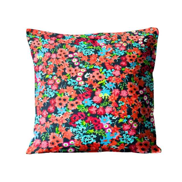 Floral Cotton Velvet Cushion Cover Harlequin Wild Flower Design - image 1