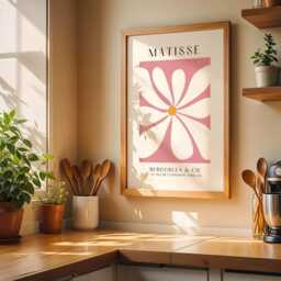 Pink Matisse Wall Art Print Abstract Floral - Minimalist Blush Poster - thumbnail 3