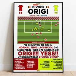 Divock Origi V Barcelona Print, Liverpool Poster, Football Wall Art, Posters - thumbnail 2