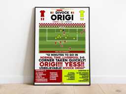Divock Origi V Barcelona Print, Liverpool Poster, Football Wall Art, Posters - thumbnail 1