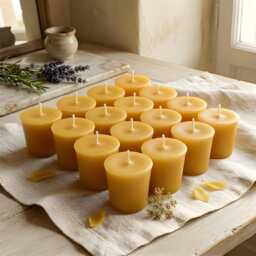 Beeswax Votive Candles Set Of 16/100% Natural Handcrafted in The Usa Full 2 Oz Wax Votives Wedding Event Party Holiday Candle