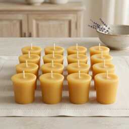 Beeswax Votive Candles Set Of 16/100% Natural Handcrafted in The Usa Full 2 Oz Wax Votives Wedding Event Party Holiday Candle - thumbnail 2