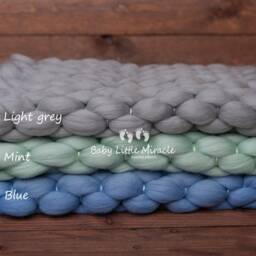 Chunky Wool Blanket, Mint Photo Prop, Baby Photography, Newborn Props, Posing - thumbnail 2