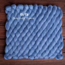 Chunky Wool Blanket, Mint Photo Prop, Baby Photography, Newborn Props, Posing - thumbnail 4