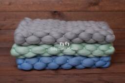 Chunky Wool Blanket, Mint Photo Prop, Baby Photography, Newborn Props, Posing