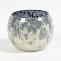 Handmade Unique Abstract Dome-Shaped Glass Votive - 7 X 6cm Candle Holder - thumbnail 3