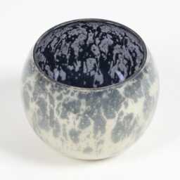 Handmade Unique Abstract Dome-Shaped Glass Votive - 7 X 6cm Candle Holder - thumbnail 2