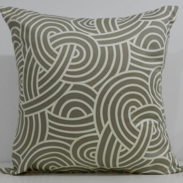 New 18x18 Inch Designer Handmade Pillow Case in Warm Grey & Ivory Knots