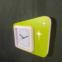 Mid Century Modern Wall Clock, Indoors, Atomic Retro, Starburst Design, Bathroom Or Spa, Silent Quarts Movment - thumbnail 3
