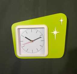 Mid Century Modern Wall Clock, Indoors, Atomic Retro, Starburst Design, Bathroom Or Spa, Silent Quarts Movment