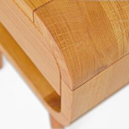 Pair Of Bedside Tables, Solid Oak Mid-Century Modern Side Table With Drawer, Handmade - thumbnail 4