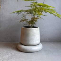 Concrete Planter With Saucer, Modern Plant Pot, Bubble Planter, Decorative Cement Minimalist Pot Nordic Chunky - thumbnail 3
