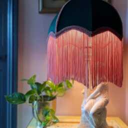 Handmade Velvet Fringe Lampshade, Art Deco Style, 16 - thumbnail 2