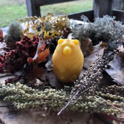 Beeswax Bear Candle Rustic Farmhouse Decor, Made in Michigan - thumbnail 2