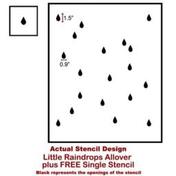 Little Raindrops Allover Stencil - Quick & Easy Diy Wall Art Better Cheaper Than Wallpaper - thumbnail 3