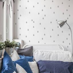 Little Raindrops Allover Stencil - Quick & Easy Diy Wall Art Better Cheaper Than Wallpaper