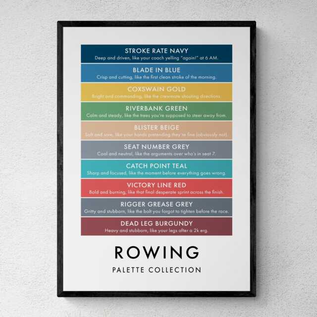 Rowing Funny Colour Palette Print, Sports Gift, Poster Wall Art - image 1