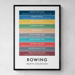 Rowing Funny Colour Palette Print, Sports Gift, Poster Wall Art - thumbnail 1