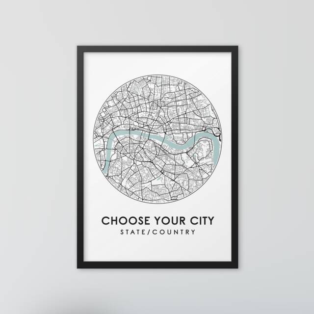 Custom City Map Print - Personalised Poster Of Any Location Minimalist Home Decor Wall Art - image 1