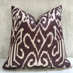 Handwoven Silk Ikat Pillow Cover - 20x20 Gift For New Home - thumbnail 2