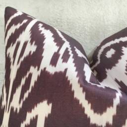 Handwoven Silk Ikat Pillow Cover - 20x20 Gift For New Home - thumbnail 3